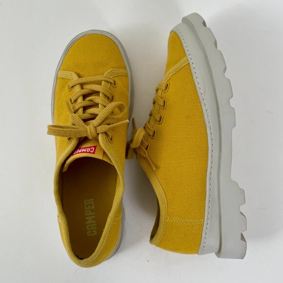 Camper Brutus Yellow Canvas Lace-Up Sneakers, Size 9 - Picture 8 of 12